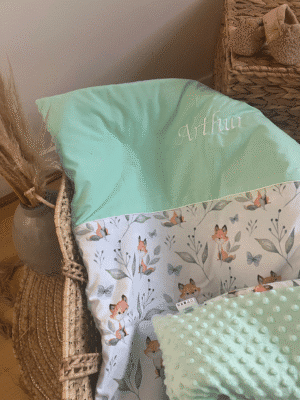 Couverture bébé à personnaliser Renard - plusieurs couleurs
