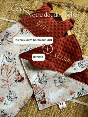 Composez votre doudou les créa de jenni en coton et minky personnalisé
