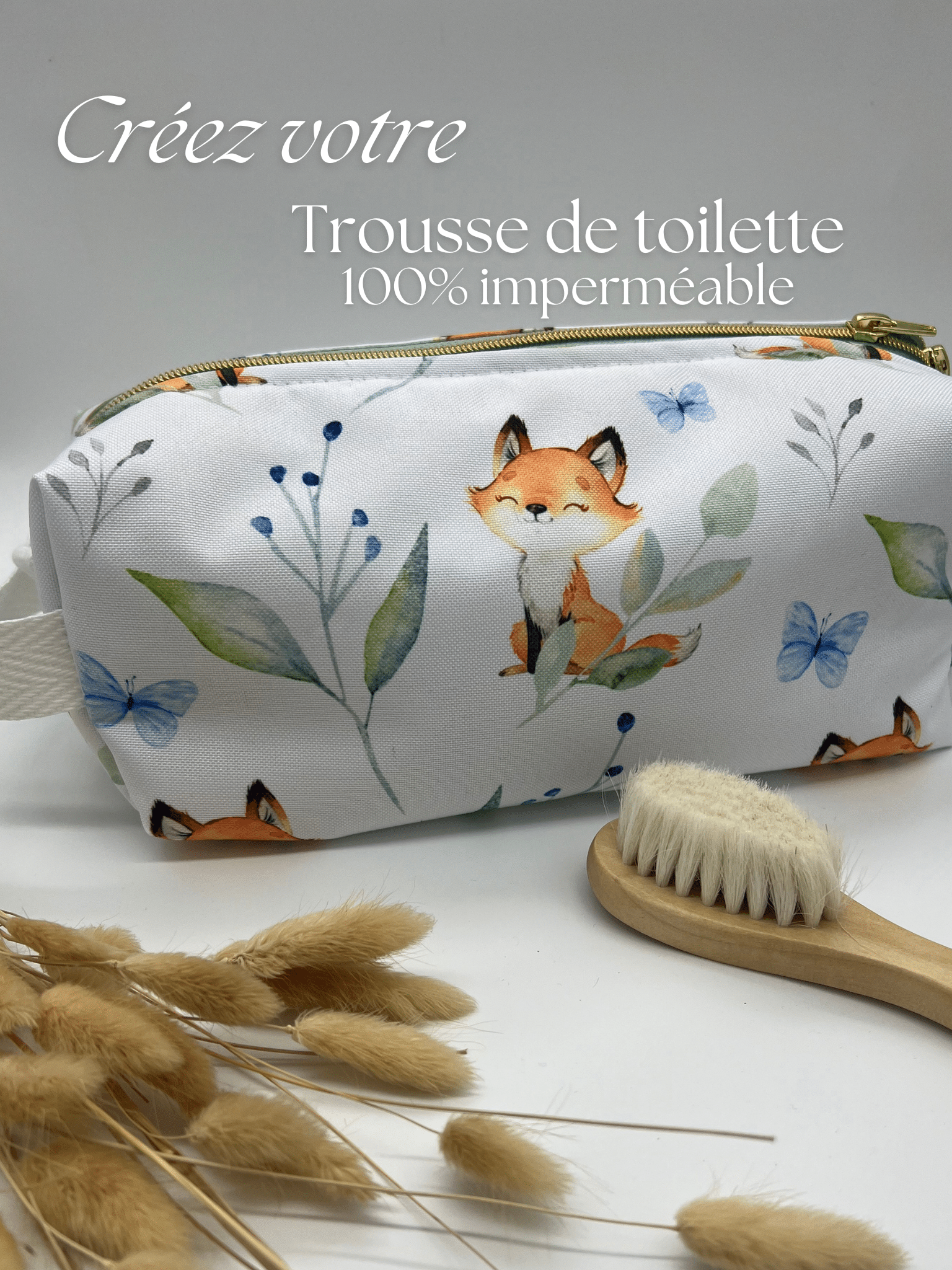 Trousse de toilette imperméable à personnaliser
