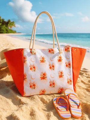 Sac de plage XXL imperméable Fleurs de Lune – Spacieux, modulable et en stock. Livraison rapide pour un été stylé et sans souci !