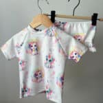 Maillot Licornes 1-2 ans culotte franges + tee shirt manches courtes +9,00&nbsp;&euro;
