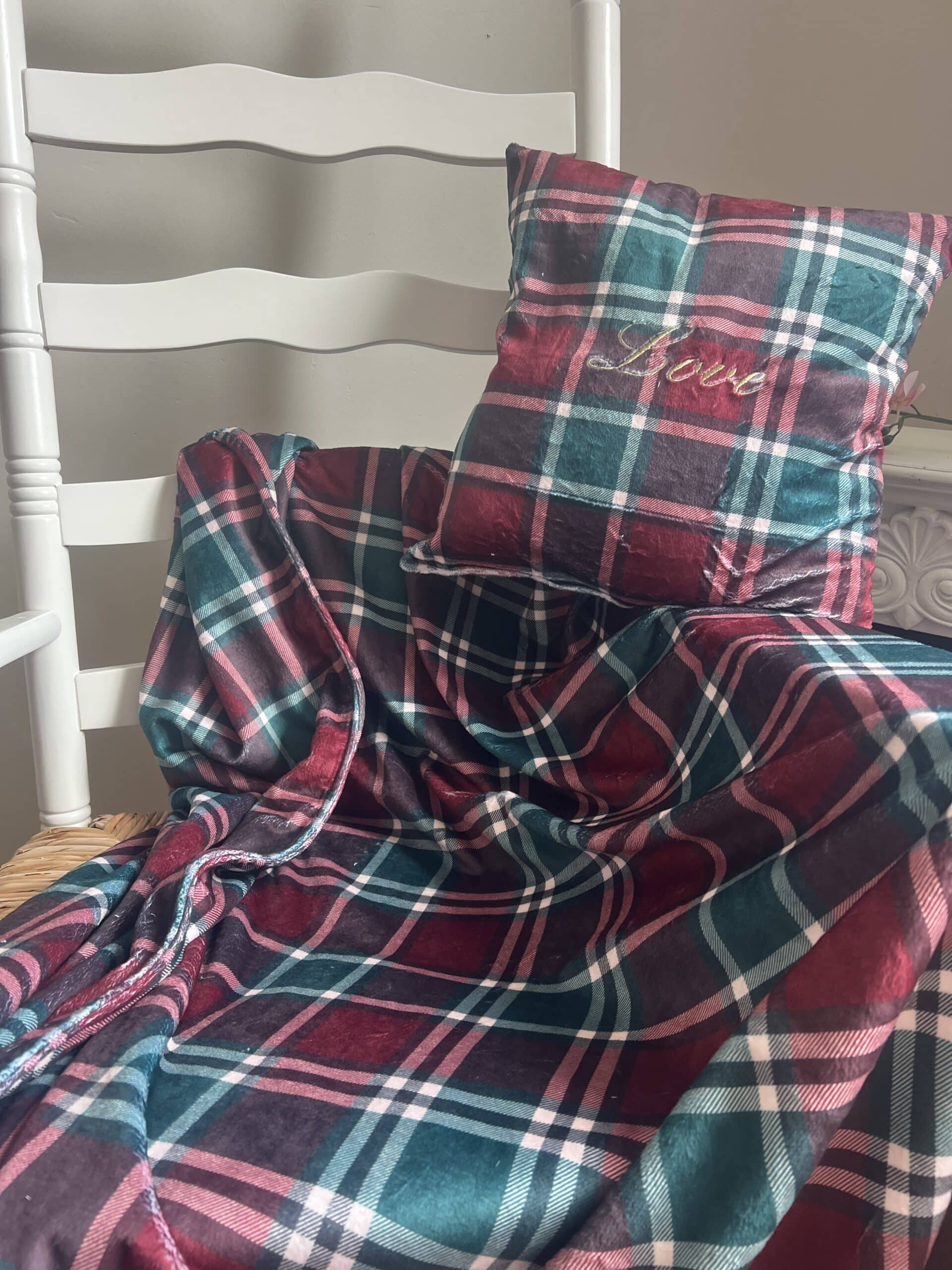 Plaid Écossais Bordeaux - à personnaliser – Image 4