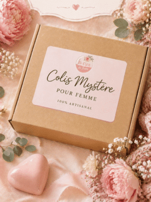 Colis mystère fait main – Édition spéciale Saint-Valentin 2026. Coffret surprise artisanal avec confections uniques, tissus exclusifs et ambiance cocooning. Deux formats disponibles.