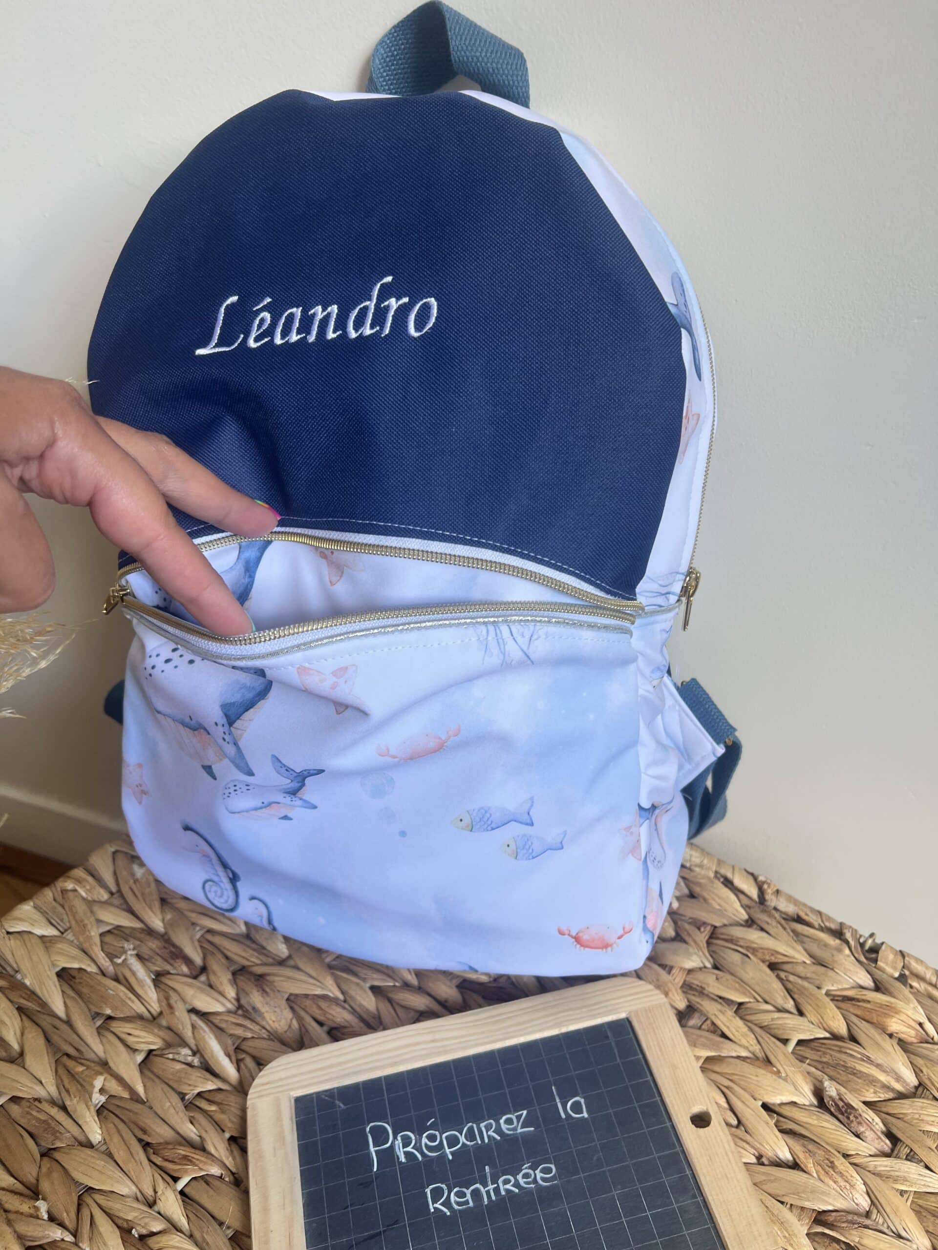 Sac à dos personnalisé enfant, ado et adulte – Modèle zippé imperméable – Image 4