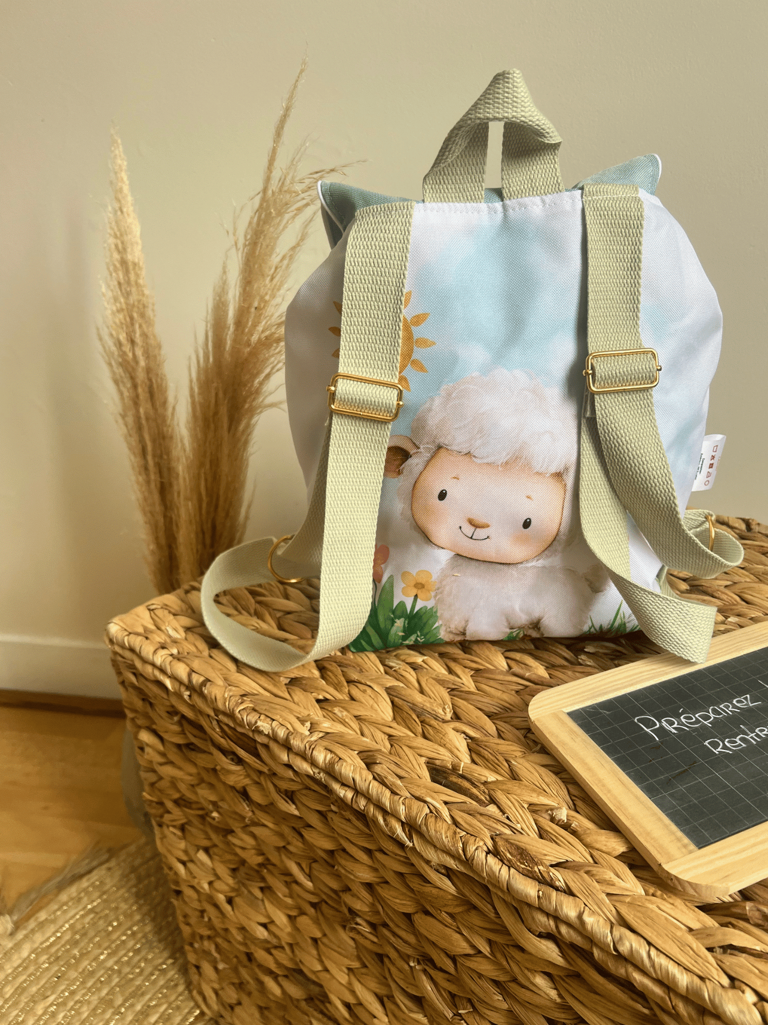 Sac à dos maternelle personnalisé – Motif Mouton En stock – Image 3