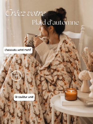 Créez votre plaid d’automne sur mesure : choisissez votre motif, votre couleur et votre taille. Un plaid ultra doux, confectionné à la main en France.