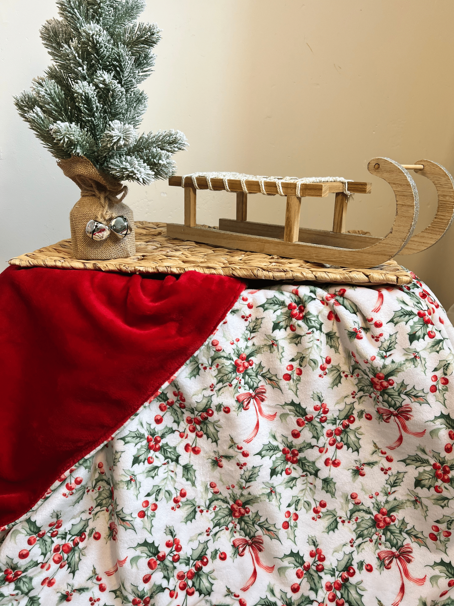 Plaid de Noël « Houx de Noël » – à personnaliser – Image 2