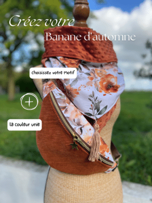Créez votre sac banane d’automne personnalisé. Choisissez votre motif et votre couleur parmi les modèles proposés. Banane XXL cousue main en France.
