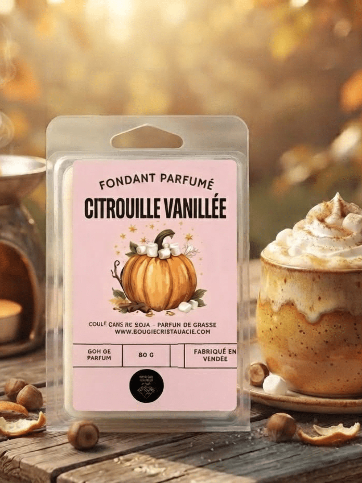 Découvrez nos fondants parfumés artisanaux d’automne : Pomme Cannelle, Citrouille Vanillée ou Halloween. Des senteurs gourmandes pour une maison cocooning.