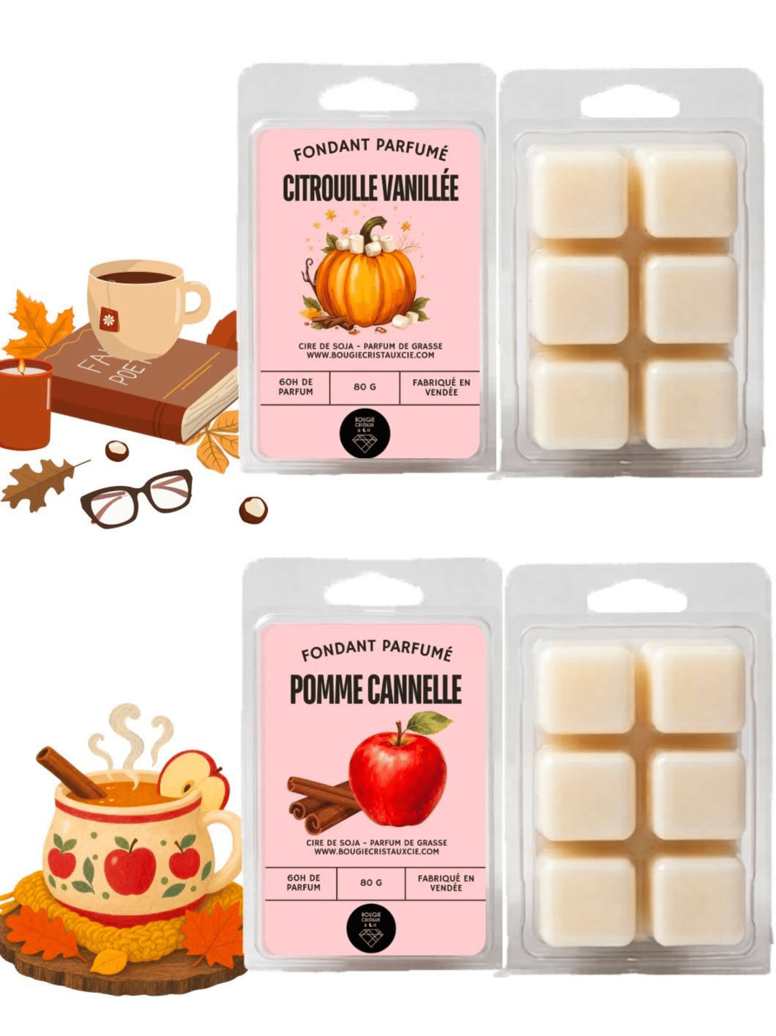 Fondants parfumés d’automne – 3 senteurs gourmandes au choix – Image 2